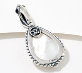 American West Sterling Silver Mother-of-Pearl Carved Pear Enhancer, 1-3/4